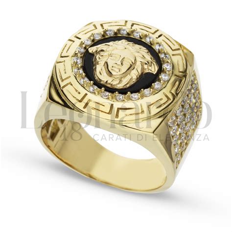 offerta anello squadrato nero medusa versace|Anelli Uomo .